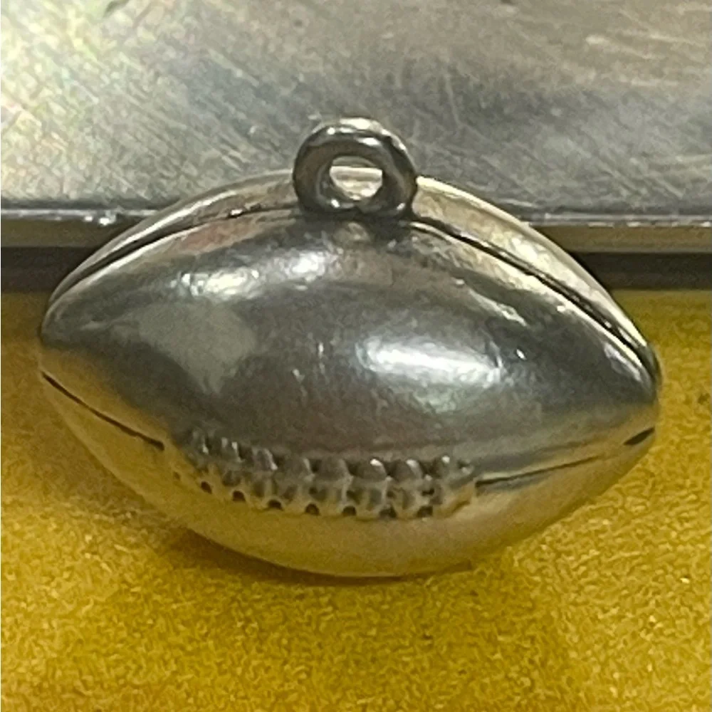 RETIRED James Avery Sterling Silver Football Charm - Silver - Picture 1 of 5